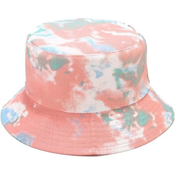 Accessories - UNISEX Print Double-Side-Wear Reversible Bucket Hat  Pink Green Tie-dye